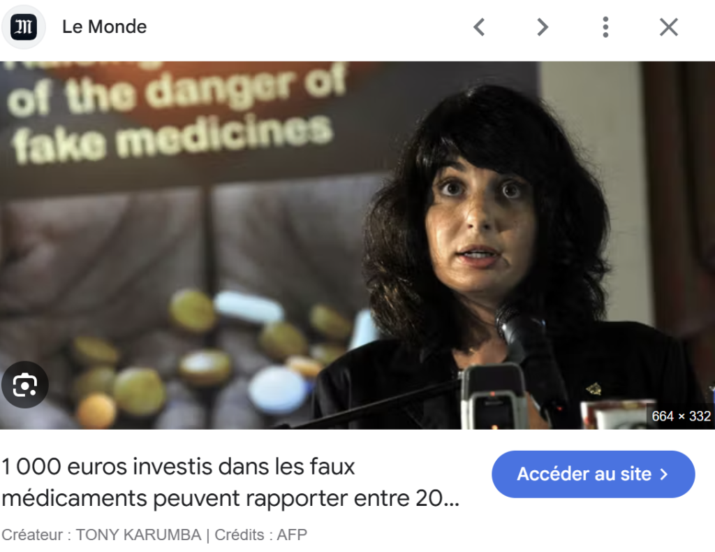 Article Le Monde — Faux médicaments